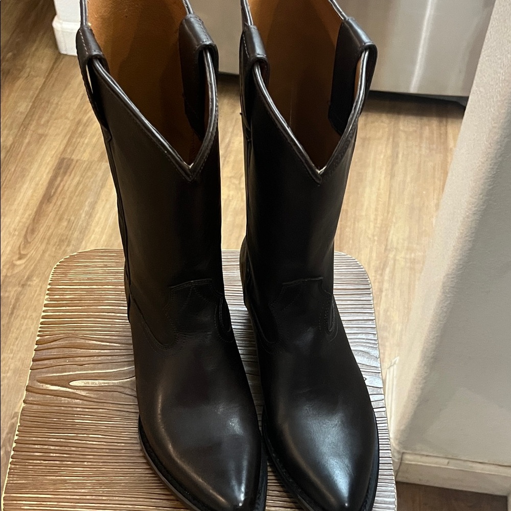 FRYE Brown Leather Cowboy Boots SACHA MID PULL ON - Picture 12 of 12